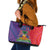 Haiti National Emblem Leather Tote Bag Dashiki and Polynesian Pattern