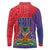 Haiti National Emblem Long Sleeve Polo Shirt Dashiki and Polynesian Pattern