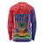 Haiti National Emblem Long Sleeve Shirt Dashiki and Polynesian Pattern