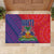 Haiti National Emblem Rubber Doormat Dashiki and Polynesian Pattern