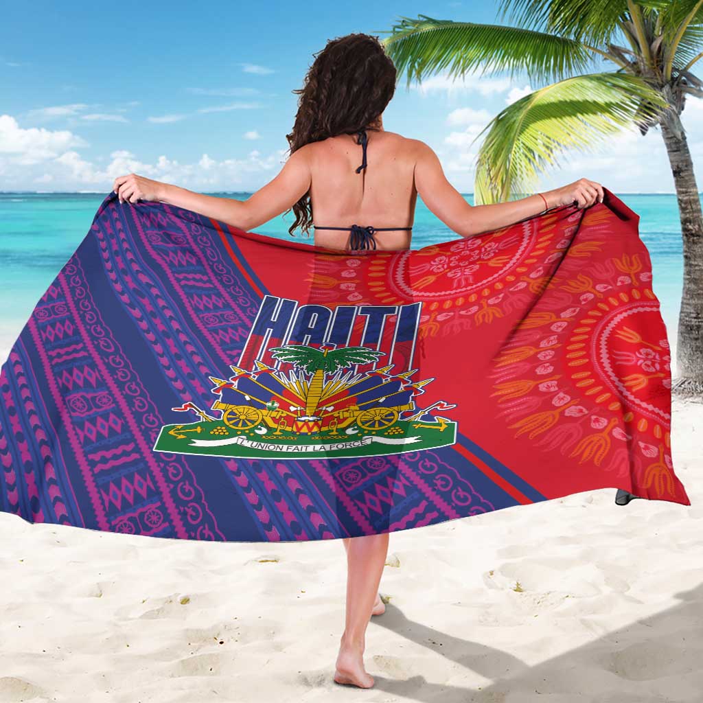 Haiti National Emblem Sarong Dashiki and Polynesian Pattern