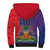 Haiti National Emblem Sherpa Hoodie Dashiki and Polynesian Pattern