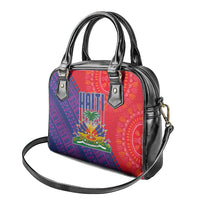 Haiti National Emblem Shoulder Handbag Dashiki and Polynesian Pattern