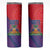 Haiti National Emblem Skinny Tumbler Dashiki and Polynesian Pattern
