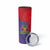 Haiti National Emblem Skinny Tumbler Dashiki and Polynesian Pattern