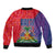 Haiti National Emblem Sleeve Zip Bomber Jacket Dashiki and Polynesian Pattern