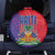 Haiti National Emblem Spare Tire Cover Dashiki and Polynesian Pattern
