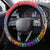 Haiti National Emblem Steering Wheel Cover Dashiki and Polynesian Pattern