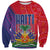 Haiti National Emblem Sweatshirt Dashiki and Polynesian Pattern