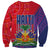 Haiti National Emblem Sweatshirt Dashiki and Polynesian Pattern