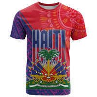 Haiti National Emblem T Shirt Dashiki and Polynesian Pattern