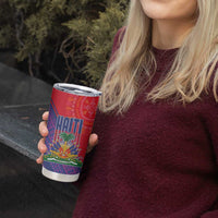 Haiti National Emblem Tumbler Cup Dashiki and Polynesian Pattern