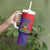 Haiti National Emblem Tumbler With Handle Dashiki and Polynesian Pattern