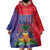 Haiti National Emblem Wearable Blanket Hoodie Dashiki and Polynesian Pattern