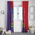Haiti National Emblem Window Curtain Dashiki and Polynesian Pattern