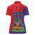 Haiti National Emblem Women Polo Shirt Dashiki and Polynesian Pattern