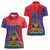 Haiti National Emblem Women Polo Shirt Dashiki and Polynesian Pattern