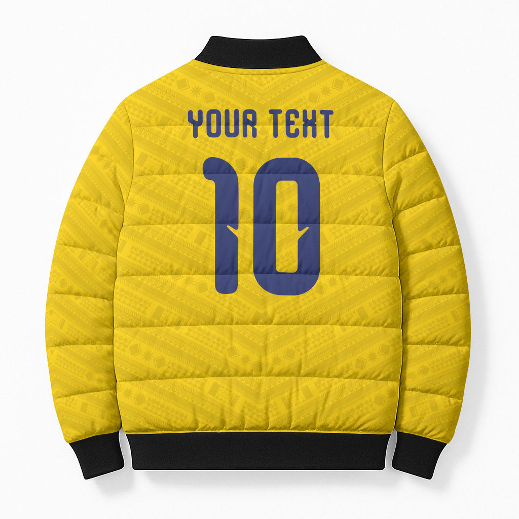 Colombia National Football Custom Bomber Puffer Jacket Glory 2026 Inspired Sombrero Vueltiao
