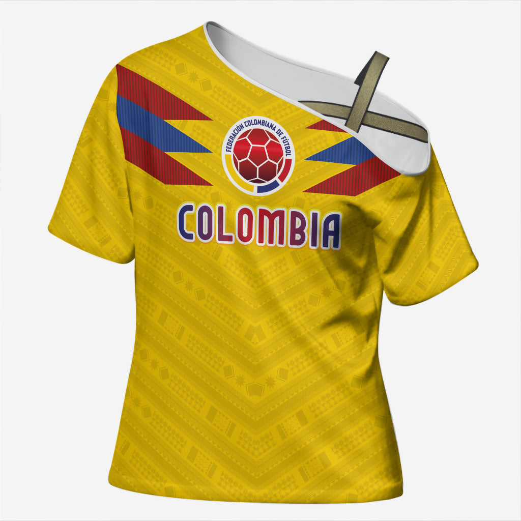 Colombia National Football Custom Cross Shoulder Shirt Glory 2026 Inspired Sombrero Vueltiao
