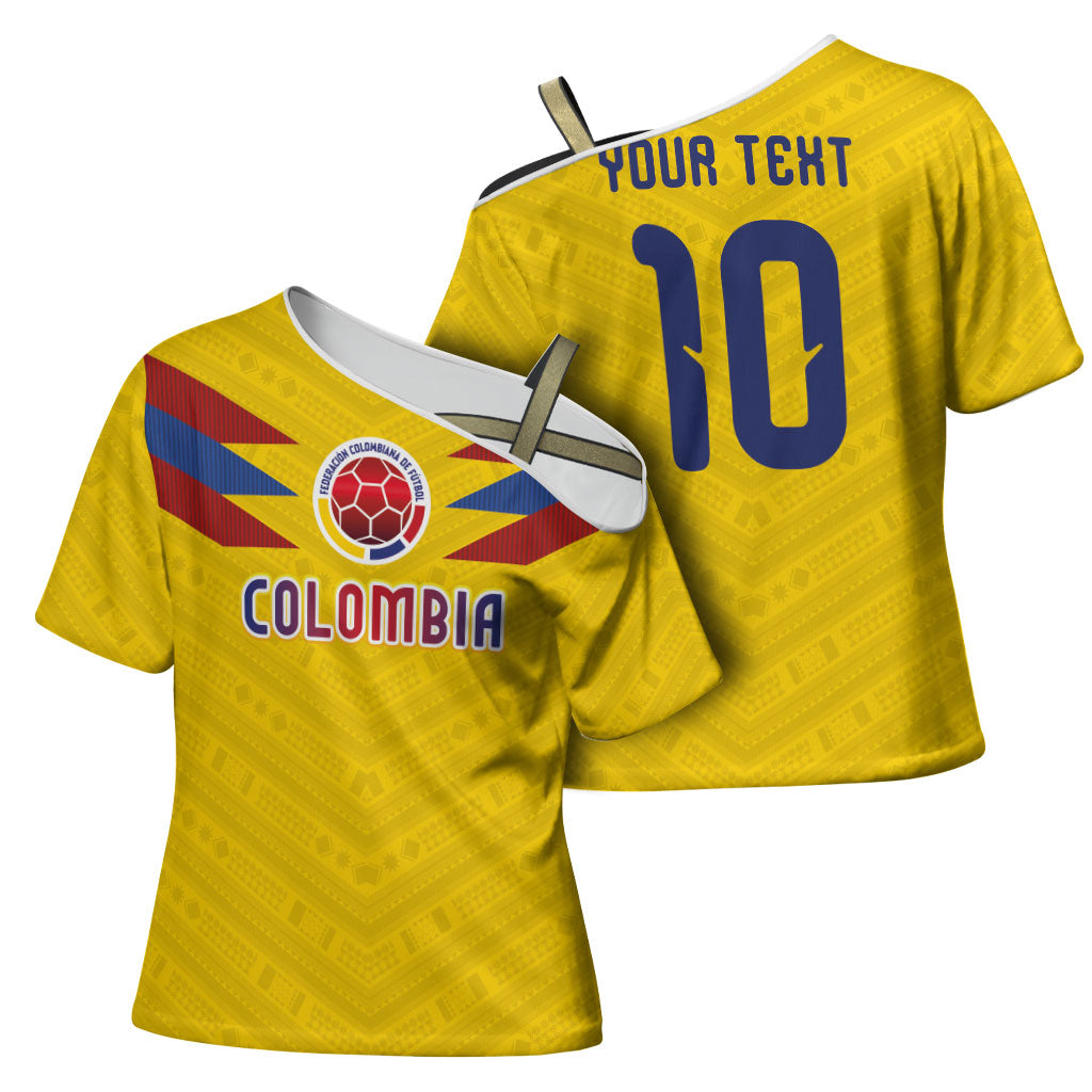 Colombia National Football Custom Cross Shoulder Shirt Glory 2026 Inspired Sombrero Vueltiao