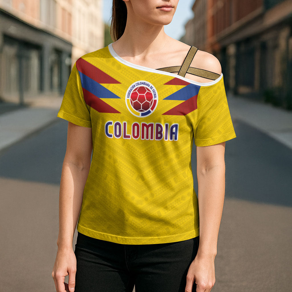 Colombia National Football Custom Cross Shoulder Shirt Glory 2026 Inspired Sombrero Vueltiao