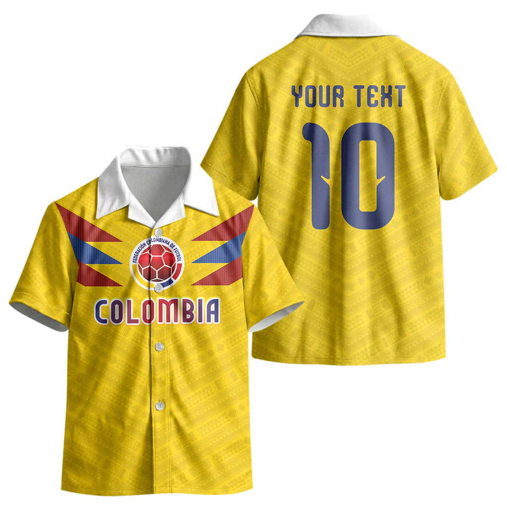 Colombia National Football Custom Kid Hawaiian Shirt Glory 2026 Inspired Sombrero Vueltiao LT03