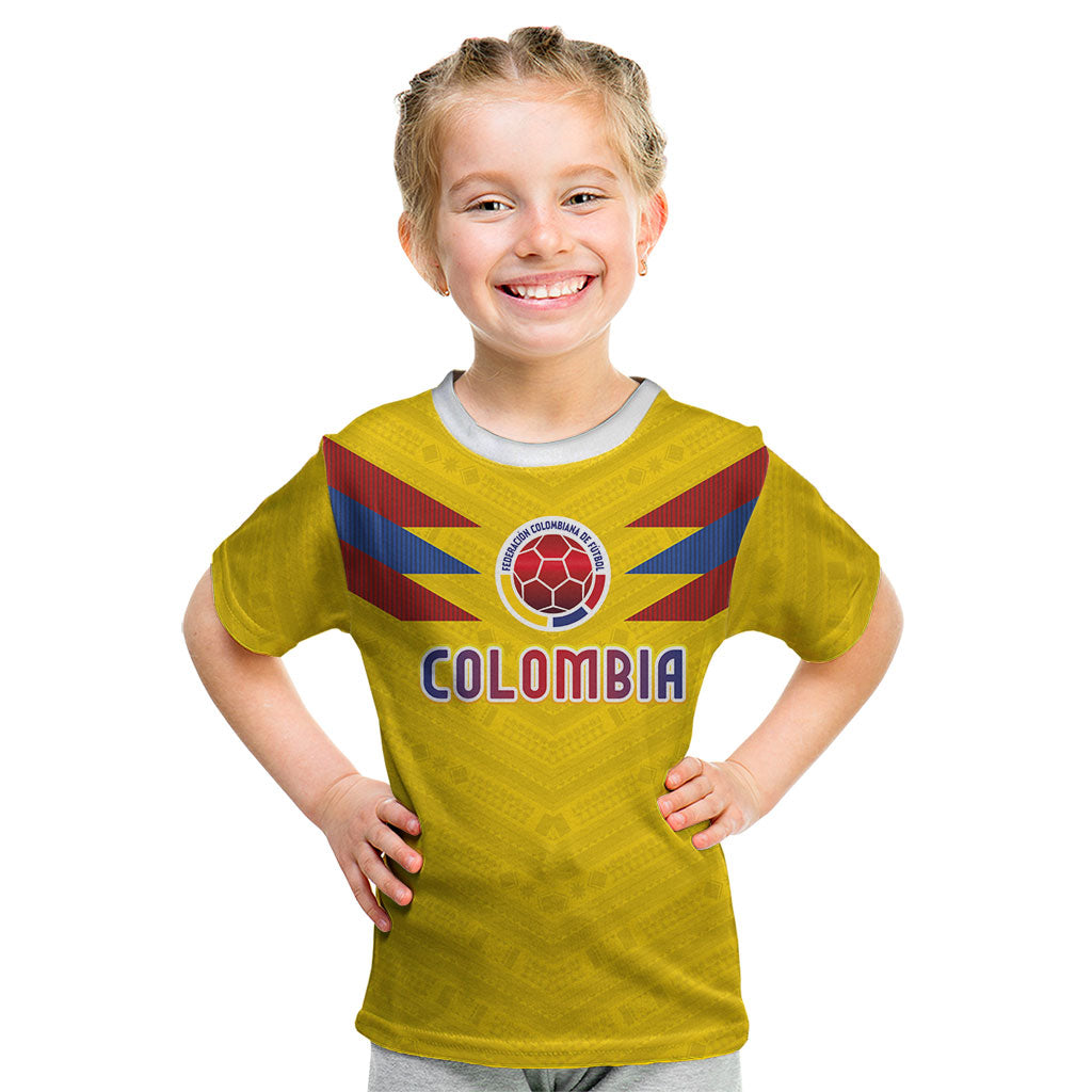 Colombia National Football Custom Kid T Shirt Glory 2026 Inspired Sombrero Vueltiao