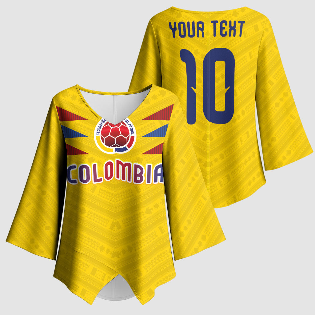 Colombia National Football Custom Kimono Sleeve Blouse Glory 2026 Inspired Sombrero Vueltiao