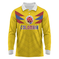 Colombia National Football Custom Long Sleeve Polo Shirt Glory 2026 Inspired Sombrero Vueltiao