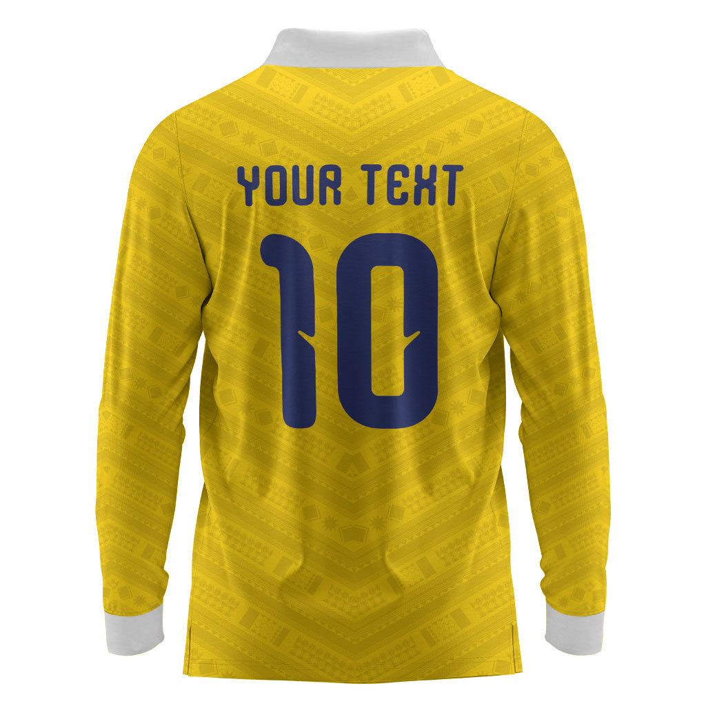 Colombia National Football Custom Long Sleeve Polo Shirt Glory 2026 Inspired Sombrero Vueltiao