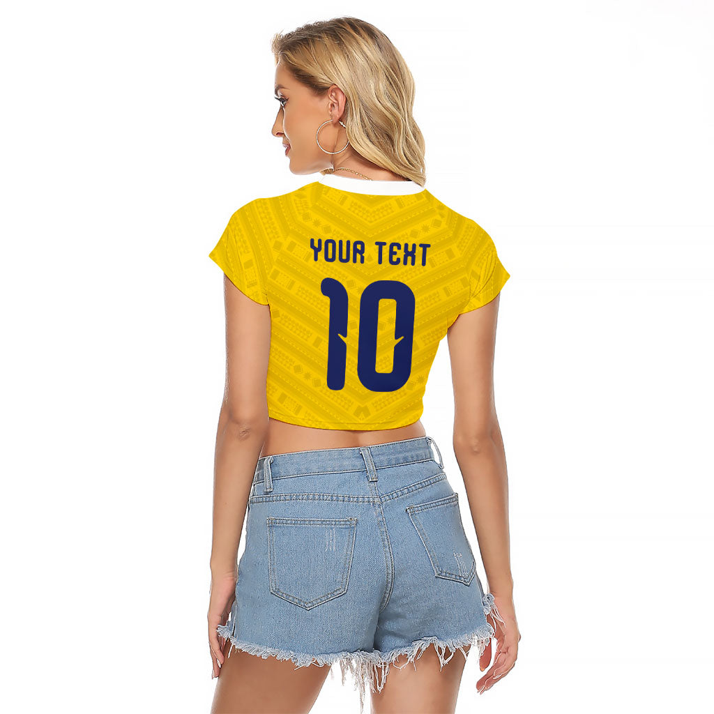 Colombia National Football Custom Raglan Cropped T Shirt Glory 2026 Inspired Sombrero Vueltiao