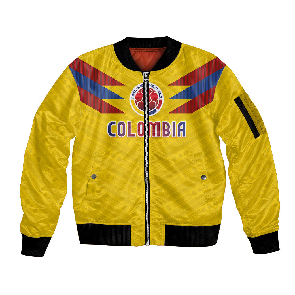 Colombia National Football Custom Sleeve Zip Bomber Jacket Glory 2026 Inspired Sombrero Vueltiao