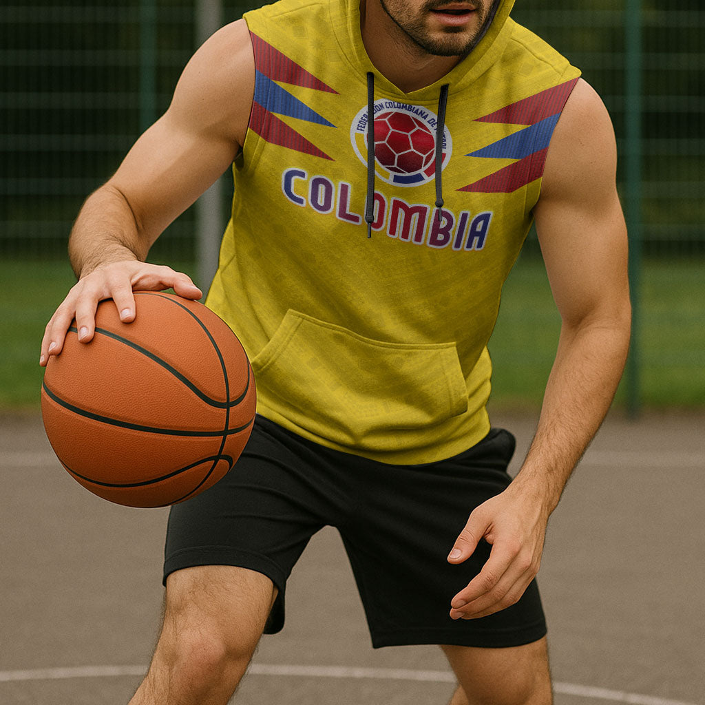 Colombia National Football Custom Sleeveless Hoodie Glory 2026 Inspired Sombrero Vueltiao