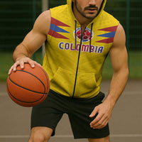 Colombia National Football Custom Sleeveless Zip Hoodie Glory 2026 Inspired Sombrero Vueltiao