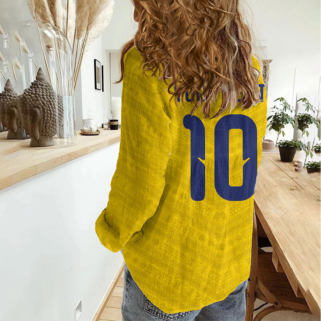 Colombia National Football Custom Women Casual Shirt Glory 2026 Inspired Sombrero Vueltiao