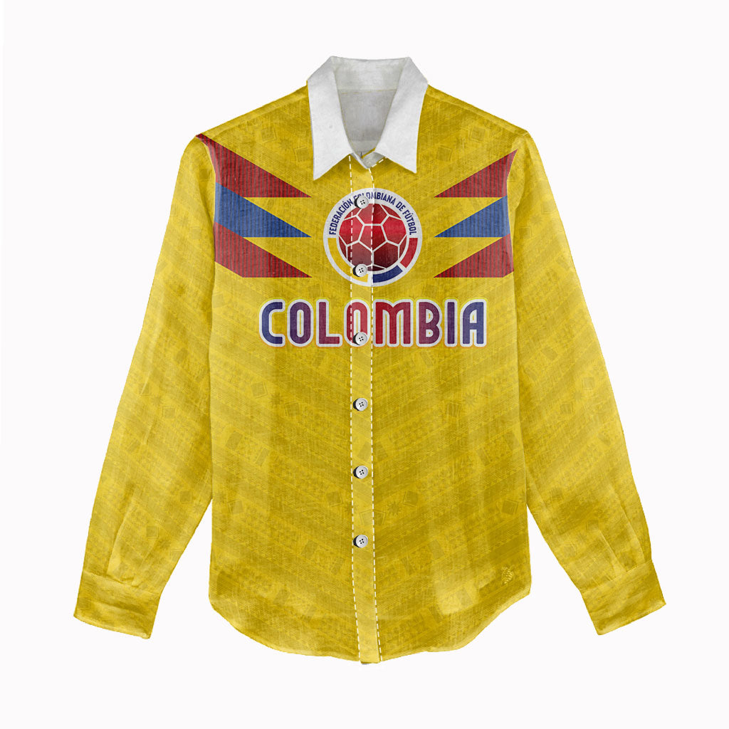 Colombia National Football Custom Women Casual Shirt Glory 2026 Inspired Sombrero Vueltiao