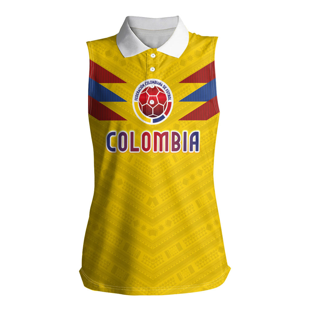 Colombia National Football Custom Women Sleeveless Polo Shirt Glory 2026 Inspired Sombrero Vueltiao