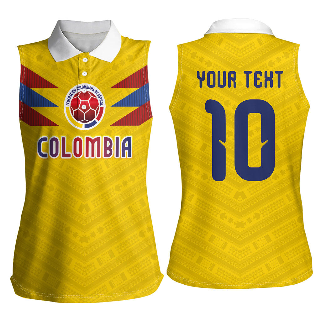 Colombia National Football Custom Women Sleeveless Polo Shirt Glory 2026 Inspired Sombrero Vueltiao