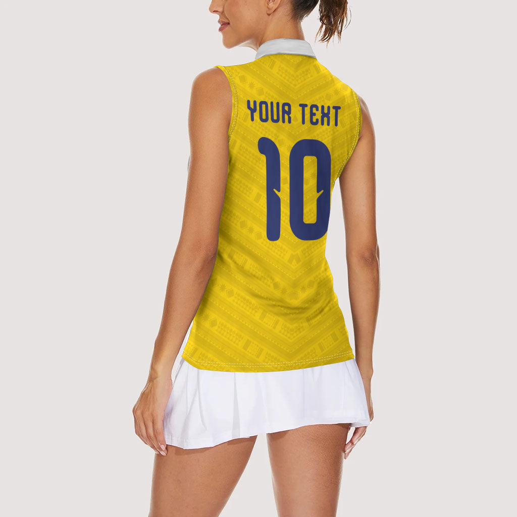 Colombia National Football Custom Women Sleeveless Polo Shirt Glory 2026 Inspired Sombrero Vueltiao