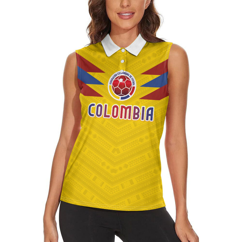 Colombia National Football Custom Women Sleeveless Polo Shirt Glory 2026 Inspired Sombrero Vueltiao