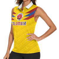Colombia National Football Custom Women Sleeveless Polo Shirt Glory 2026 Inspired Sombrero Vueltiao