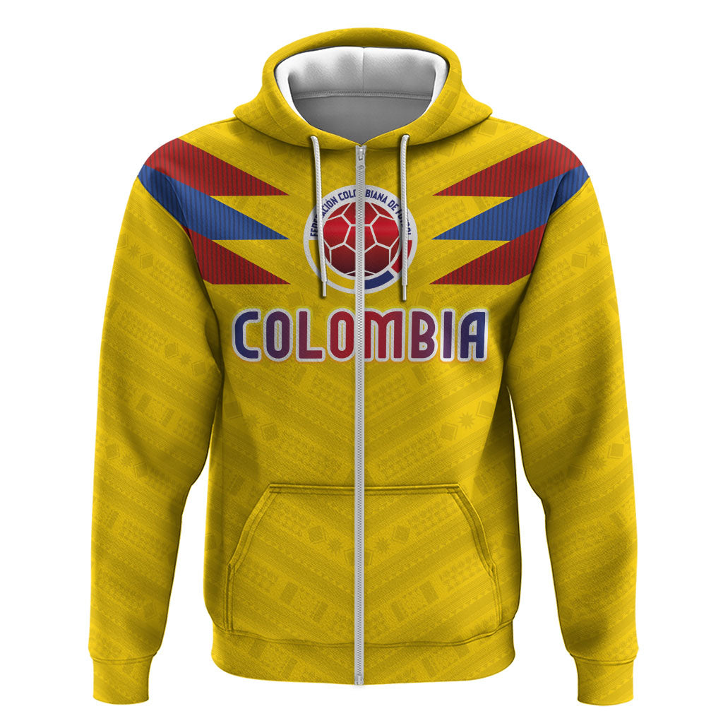 Colombia National Football Custom Zip Hoodie Glory 2026 Inspired Sombrero Vueltiao