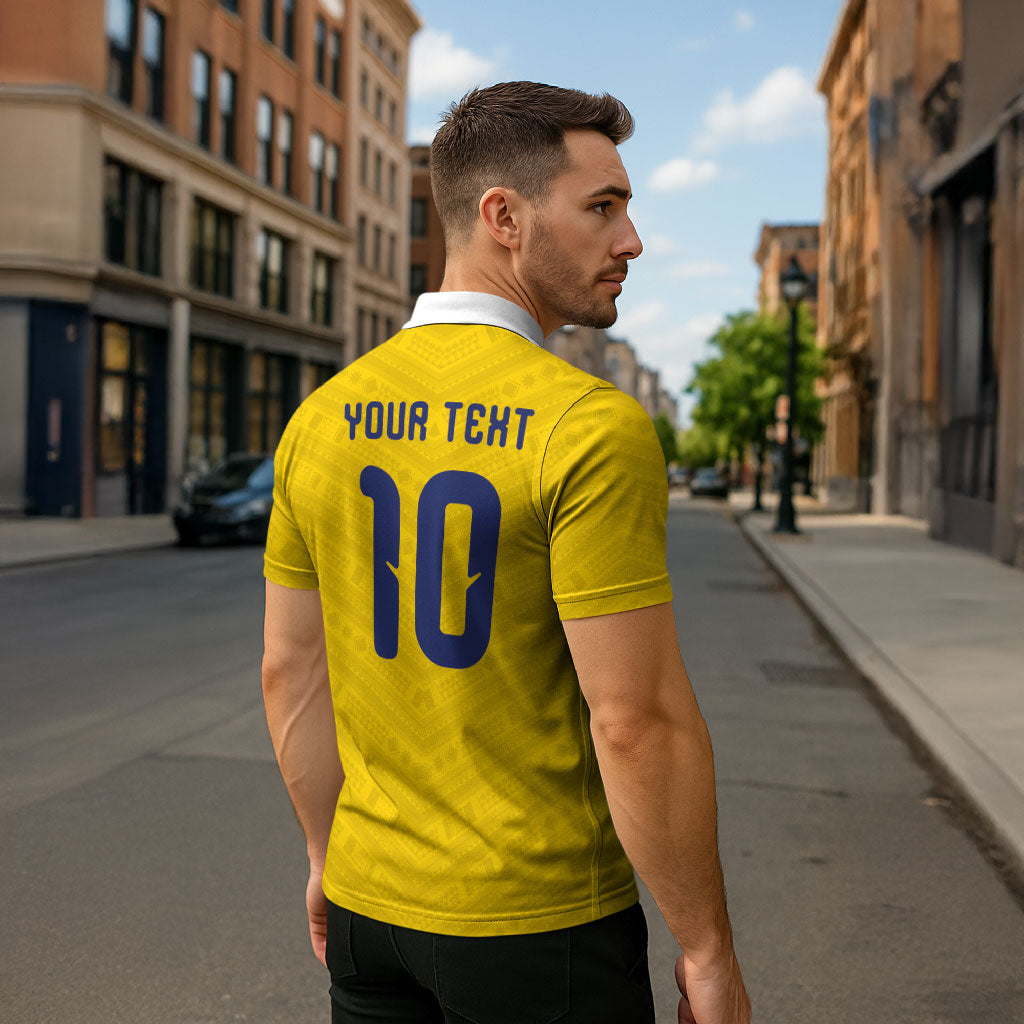 Colombia National Football Custom Zipper Polo Shirt Glory 2026 Inspired Sombrero Vueltiao