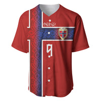 Norwegian Football Custom 2026 Baseball Jersey Norge Viking Ornament Red Color