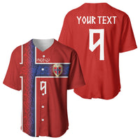 Norwegian Football Custom 2026 Baseball Jersey Norge Viking Ornament Red Color