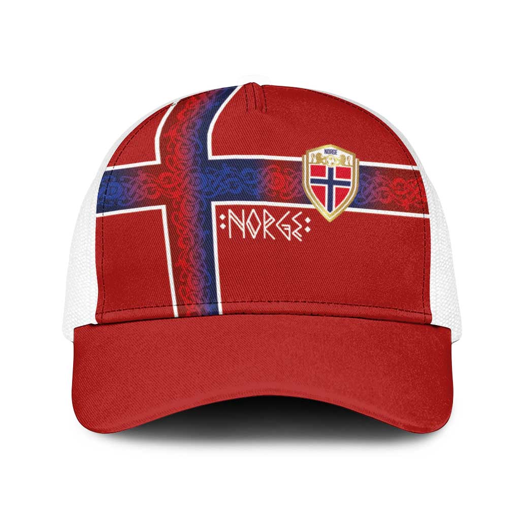 Norwegian Football 2026 Baseball Net Cap Norge Viking Ornament Red Color