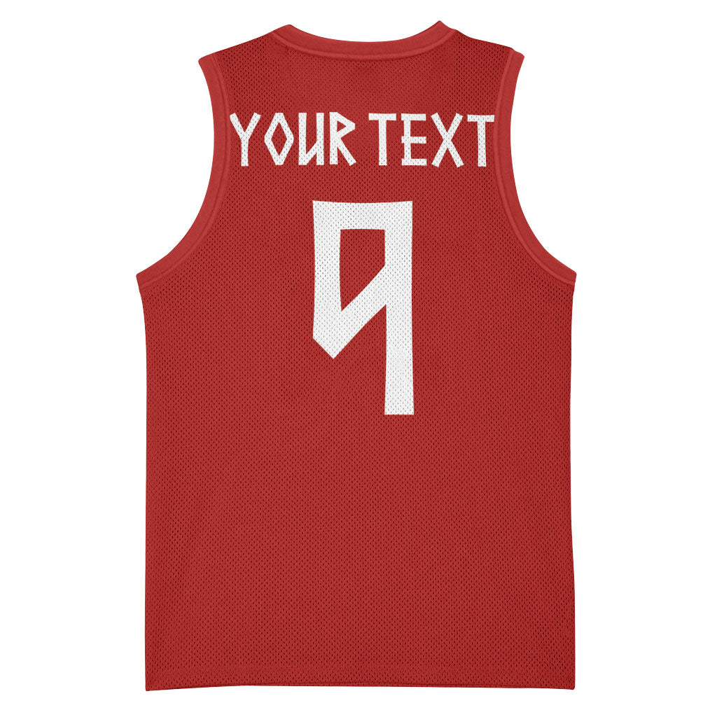 Norwegian Football Custom 2026 Basketball Jersey Norge Viking Ornament Red Color