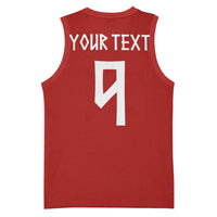 Norwegian Football Custom 2026 Basketball Jersey Norge Viking Ornament Red Color