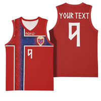 Norwegian Football Custom 2026 Basketball Jersey Norge Viking Ornament Red Color