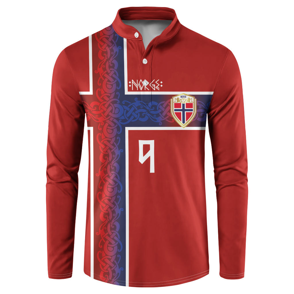 Norwegian Football Custom 2026 Button Sweatshirt Norge Viking Ornament Red Color